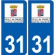 31 Muret logo ville autocollant plaque stickers