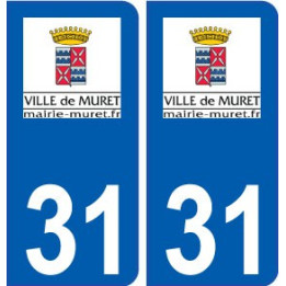 31 Muret logo ville autocollant plaque stickers