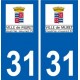 31 Muret logo ville autocollant plaque stickers