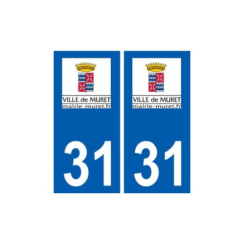 31 Muret logo ville autocollant plaque stickers