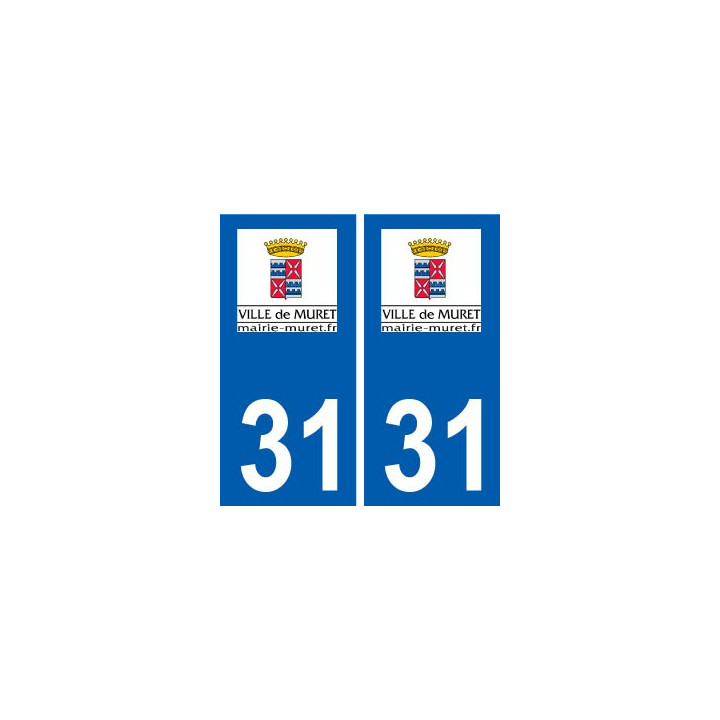 31 Muret logo ville autocollant plaque stickers