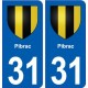 31 Pibrac blason ville autocollant plaque stickers