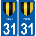 31 Pibrac blason ville autocollant plaque stickers