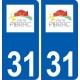 31 Pibrac logo ville autocollant plaque stickers