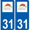 31 Pibrac logo ville autocollant plaque stickers