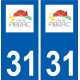31 Pibrac logo ville autocollant plaque stickers