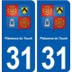 31 Plaisance-du-Touch blason ville autocollant plaque stickers