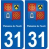31 Plaisance-du-Touch blason ville autocollant plaque stickers