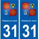 31 Plaisance-du-Touch blason ville autocollant plaque stickers