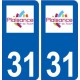 31 Plaisance-du-Touch logo ville autocollant plaque stickers