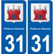 31 Portet-sur-Garonne blason ville autocollant plaque stickers