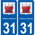 31 Portet-sur-Garonne blason ville autocollant plaque stickers