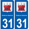 31 Portet-sur-Garonne blason ville autocollant plaque stickers