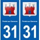 31 Portet-sur-Garonne blason ville autocollant plaque stickers