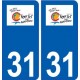 31 Portet-sur-Garonne logo ville autocollant plaque stickers