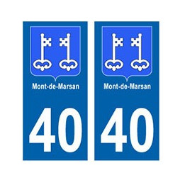 40 Mont de Marsan ville autocollant plaque