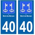 40 Mont-de-Marsan stadt aufkleber platte