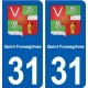 31 Quint-Fonsegrives blason ville autocollant plaque stickers