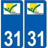31 Quint-Fonsegrives logo ville autocollant plaque stickers