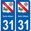 31 Saint-Alban blason ville autocollant plaque stickers