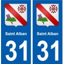31 Saint-Alban blason ville autocollant plaque stickers