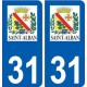 31 Saint-Alban logo ville autocollant plaque stickers