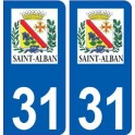 31 Saint-Alban logo ville autocollant plaque stickers