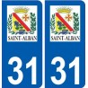 31 Saint-Alban logo ville autocollant plaque stickers