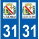 31 Saint-Alban logo ville autocollant plaque stickers