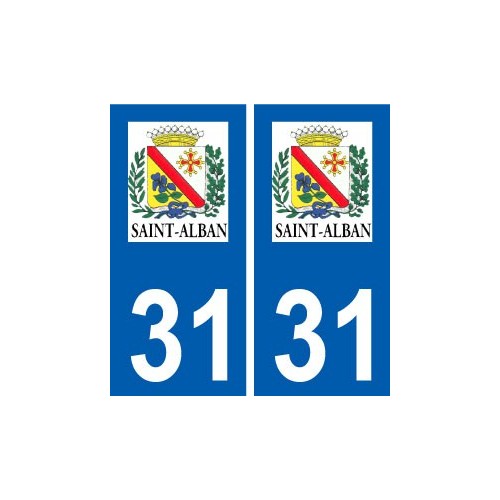 31 Saint-Alban logo ville autocollant plaque stickers