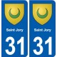 31 Saint-Jory blason ville autocollant plaque stickers