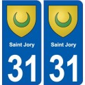 31 Saint-Jory blason ville autocollant plaque stickers