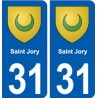 31 Saint-Jory blason ville autocollant plaque stickers