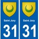 31 Saint-Jory blason ville autocollant plaque stickers