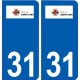 31 Saint-Jory logo ville autocollant plaque stickers