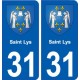 31 Saint-Lys blason ville autocollant plaque stickers