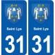 31 Saint-Lys blason ville autocollant plaque stickers