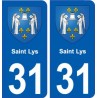 31 Saint-Lys blason ville autocollant plaque stickers