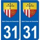31 Saint-Orens-de-Gameville blason ville autocollant plaque stickers