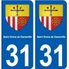 31 Saint-Orens-de-Gameville blason ville autocollant plaque stickers