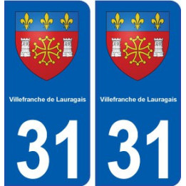 31 Villefranche-de-Lauragais blason ville autocollant plaque stickers