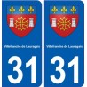 31 Villefranche-de-Lauragais blason ville autocollant plaque stickers