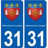 31 Villefranche-de-Lauragais blason ville autocollant plaque stickers