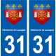 31 Villefranche-de-Lauragais blason ville autocollant plaque stickers