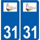 31 Villefranche-de-Lauragais logo ville autocollant plaque stickers