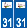 31 Villefranche-de-Lauragais logo ville autocollant plaque stickers