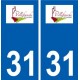 31 Villefranche-de-Lauragais logo ville autocollant plaque stickers