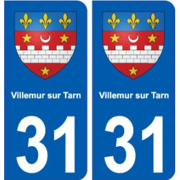 31 Villemur-sur-Tarn blason ville autocollant plaque stickers