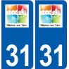 31 Villemur-sur-Tarn logo ville autocollant plaque stickers
