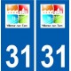 31 Villemur-sur-Tarn logo ville autocollant plaque stickers